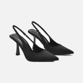 Women's Toe Stiletto Mid Back Empty Closed Sandals